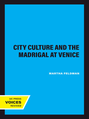 cover image of City Culture and the Madrigal at Venice